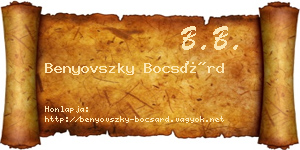 Benyovszky Bocsárd névjegykártya